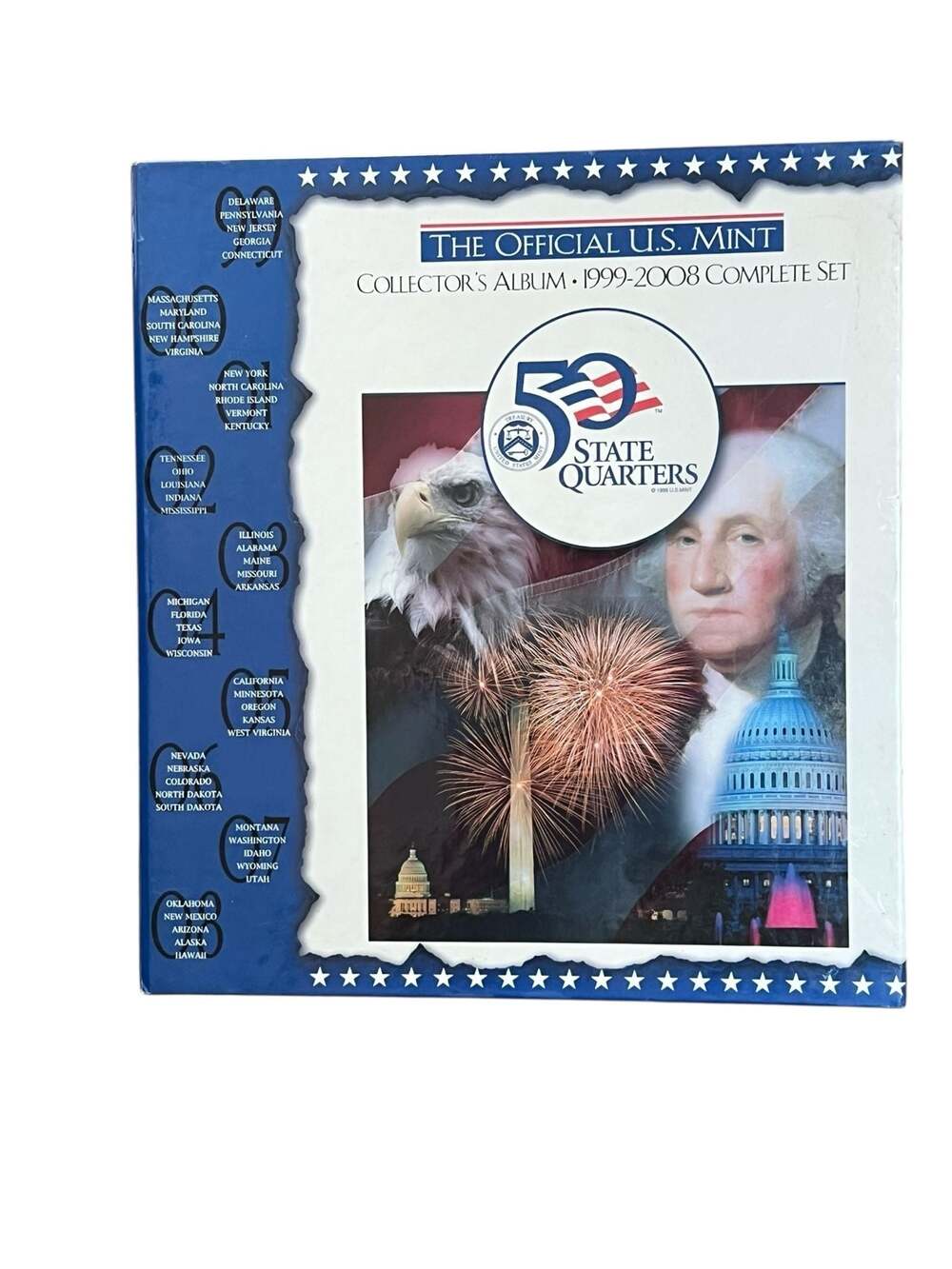 Official U.S. Mint 50 State Quarters Collector Album 1999-2008 coin collection b
